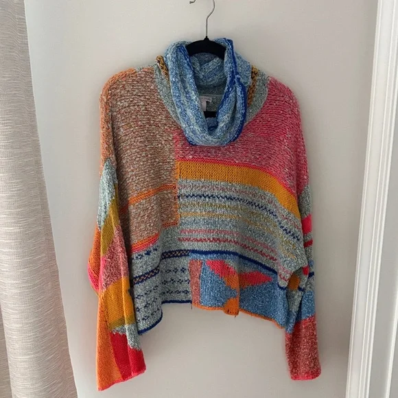 Sincerely Jules Colorful Cowl Neck Sweater - Picture 1 of 3